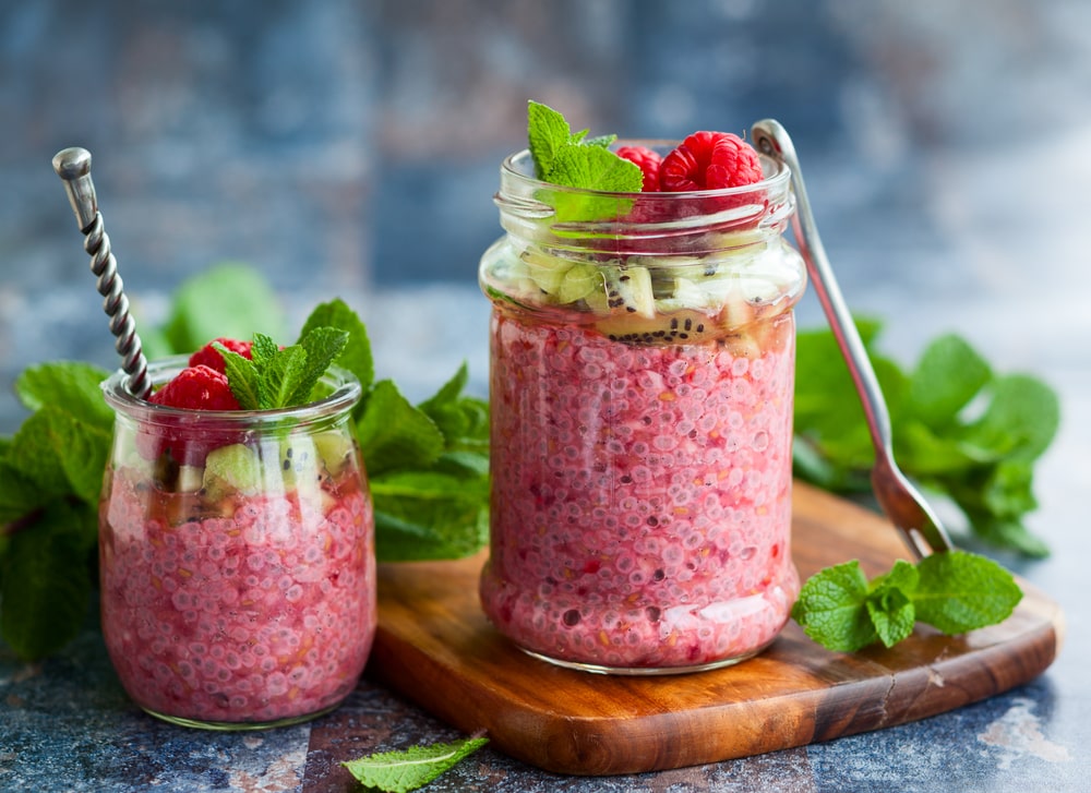 Low carb Raspberry Chia Pudding