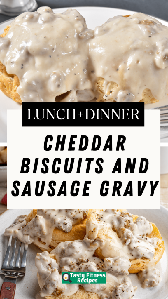 Creamy Cheddar Biscuits and Sausage Gravy