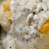 Cheddar Biscuits and Sausage Gravy – One Skillet