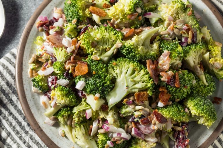Keto Broccoli Salad - Low Carb Broccoli Salad With Bacon Cheese